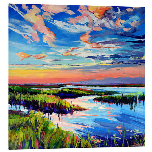 Akrylbillede Sunset on the Marsh