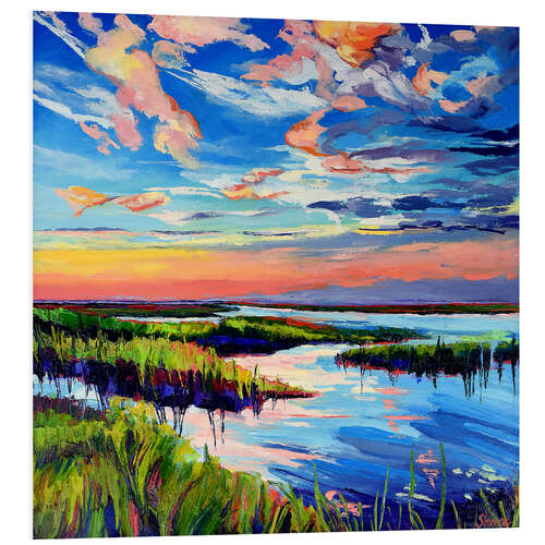 Foam board print Sunset on the Marsh