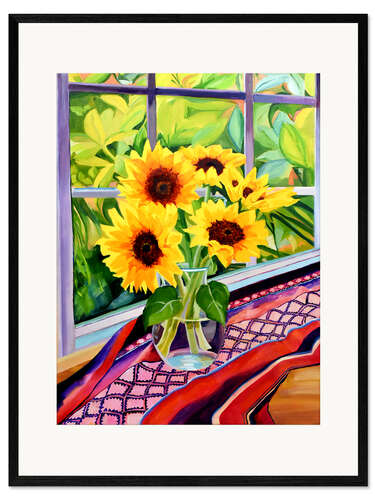 Impresión de arte enmarcada Sunflowers at the Window