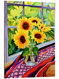 Magnettafel Sonnenblumen am Fenster