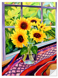 Självhäftande poster Sunflowers at the Window