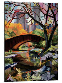 Quadro em plexi-alumínio Central Park Bridge, New York