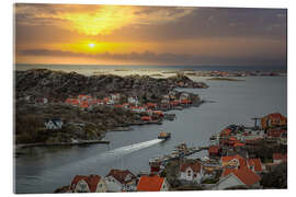 Acrylic print Sunset on the coast in Rönnäng, Sweden