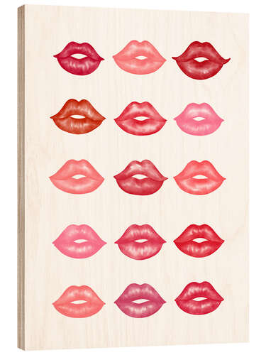 Stampa su legno Watercolour Lips