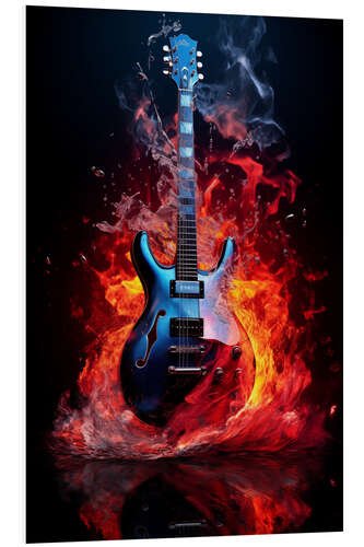 Foam board print Inferno Resonance: Flames of the Electric Guitar