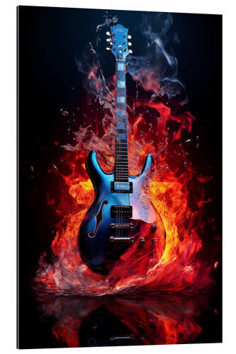 Tableau en plexi-alu Inferno Resonance: Flames of the Electric Guitar