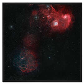 Gerahmter Kunstdruck Simeis 147, der Sternnebel und der Kaulquappennebel