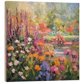 Quadro de madeira Wildflower Wonderland Impressionist