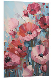 Foam board print Red and Pink Poppies Maritime Colours