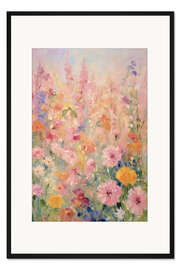 Gerahmter Kunstdruck Rosa Sommerhaus-Garten