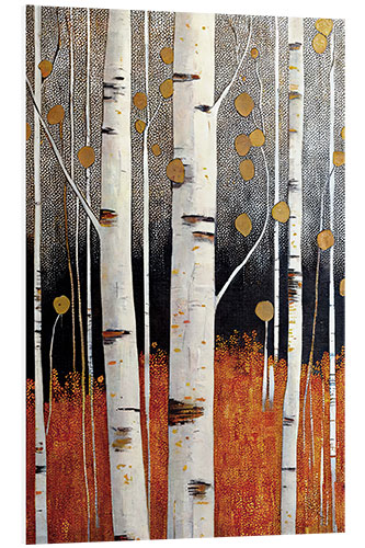 Foam board print Gilded White Birch Forest