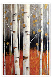 Poster Gilded White Birch Forest - Gina Kelly