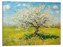 Cuadro de aluminio Apple tree in green field