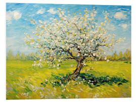 Foam board print Apple tree in green field