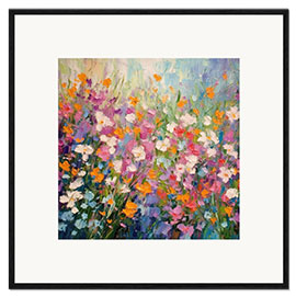 Inramat konsttryck Floral impressionist