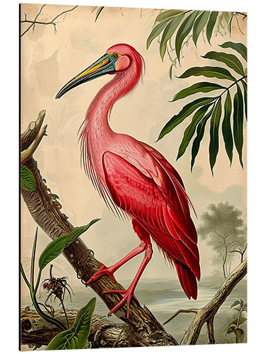 Aluminium print Hooping Crane after Audubon