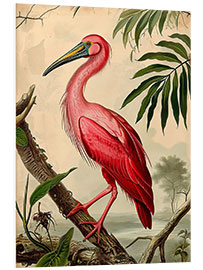 Foam board print Hooping Crane after Audubon