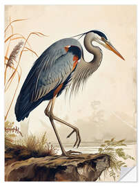 Wall sticker Great Blue Heron after Audubon