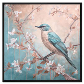 Gerahmter Kunstdruck Bird Vintage Nostalgia