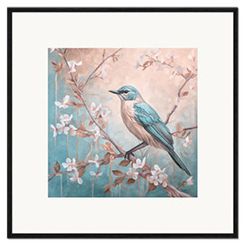 Impression artistique encadrée Bird Vintage Nostalgia