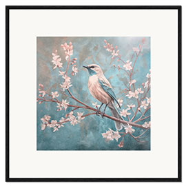 Ingelijste kunstdruk Bird Vintage Romance