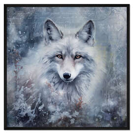 Gerahmter Kunstdruck Schneefuchs