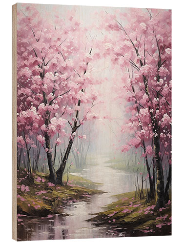 Print på træ Cherry Blossom