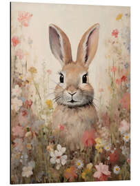 Magnettafel Kaninchen im Blumenfeld