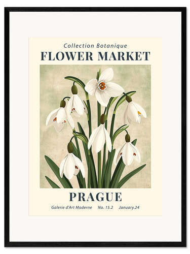 Gerahmter Kunstdruck Flower Market Prague