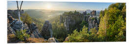 Foam board print Bastei Bridge at sunrise in Saxon Switzerland