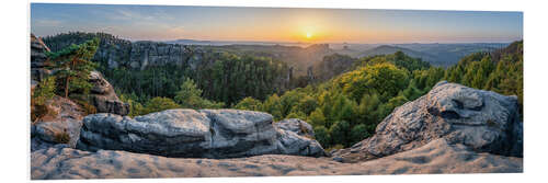 Tableau en PVC Sunset in Saxon Switzerland