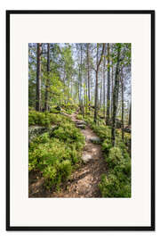 Gerahmter Kunstdruck Wandern auf dem Malerweg in der Sächsischen Schweiz