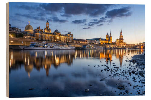 Print på træ On the Banks of the Elbe in Dresden