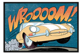 Gerahmter Kunstdruck WROOOM Jaguar