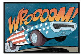 Gerahmter Kunstdruck WROOOM Plymouth