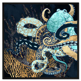 Gerahmter Kunstdruck Metallic Octopus II