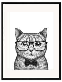 Gerahmter Kunstdruck Schlaue Katze