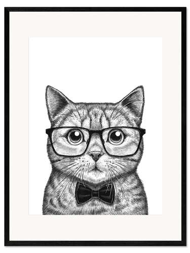 Framed art print Intelligent Cat