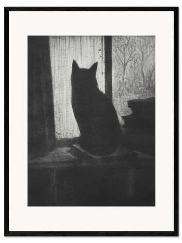 Inramat konsttryck The Cat