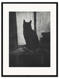 Inramat konsttryck The Cat