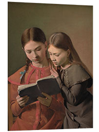 Foam board print The Artist's Sisters Signe and Henriette Reading a Book