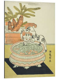 Magnettafel Katze mit Goldfischen, Isoda Koryusai