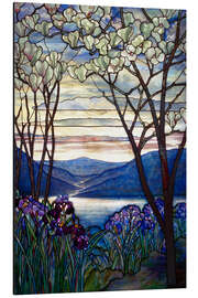 Magnettafel Buntglasfenster Magnolien und Iris, Tiffany 1908