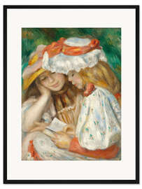 Gerahmter Kunstdruck Zwei Mädchen beim Lesen