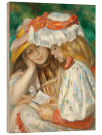 Quadro de madeira Two Girls Reading