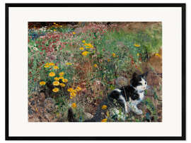 Innrammet kunsttrykk Cat on a Flowery Meadow, 1887