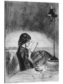 Magnettafel Lesen im Schein der Lampe