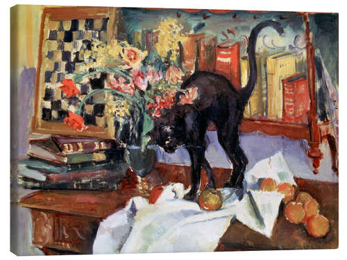 Tableau sur toile Still Life with a Cat, Jean Joveneau