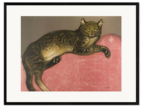 Ingelijste kunstdruk Cat on a Cushion