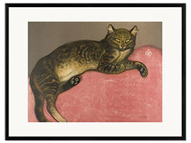 Ingelijste kunstdruk Cat on a Cushion